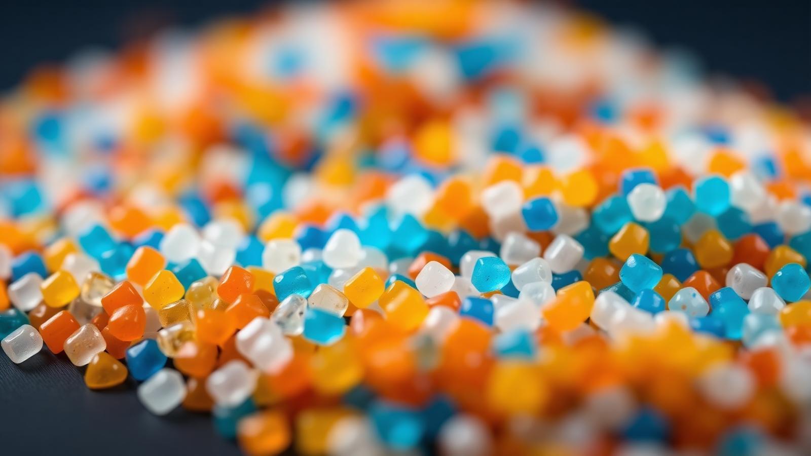 Colourful polymer granules